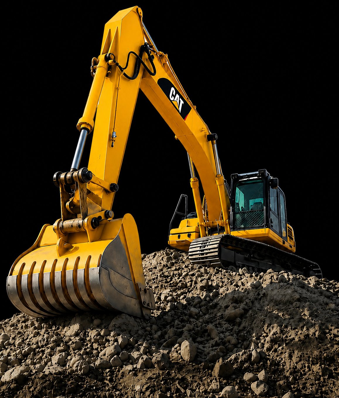Excavadora CAT sobre terracería — Grupo Remaqcue, +15 años en renta de maquinaria pesada CDMX